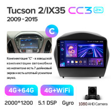 Штатная магнитола Teyes CC3 2k 4+64 Gb Hyundai Tucson 2 LM IX35 2009-2015 (C) 9″