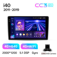Штатная магнитола Teyes CC3 2k 4+64 Gb Hyundai i40 2011-2019 9″