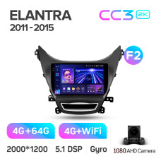 Штатна магнітола Teyes CC3 4+64 Gb Hyundai Elantra 5 JK GD MD UD 2010-2016 (F2) 9" 2k