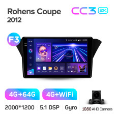Штатная магнитола Teyes CC3 2k 4+64 Gb Hyundai Rohens Coupe 2012 (F3) 9″