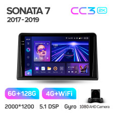 Штатная магнитола Teyes CC3 2k 6+128 Gb Hyundai Sonata 7 LF 2017-2019 9″