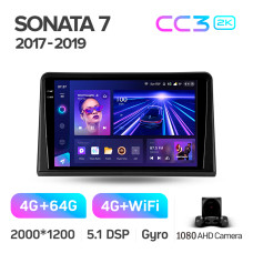 Штатная магнитола Teyes CC3 2k 4+64 Gb Hyundai Sonata 7 LF 2017-2019 9″