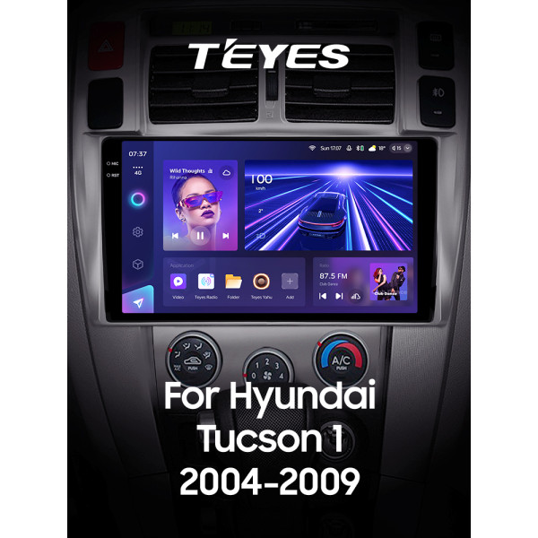 Штатная магнитола Teyes CC3 2k 4+64 Gb Hyundai Tucson 1 2004-2009 10″