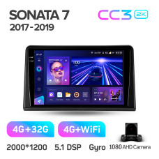 Штатная магнитола Teyes CC3 2k 4+32 Gb Hyundai Sonata 7 LF 2017-2019 9″