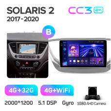 Штатная магнитола Teyes CC3 2k 4+32 Gb Hyundai Solaris 2 2017-2020 (B) 9″