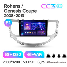 Штатная магнитола Teyes CC3 2k 6+128 Gb 360° Hyundai Genesis/Rohens 2008-2013 (F1) 9″