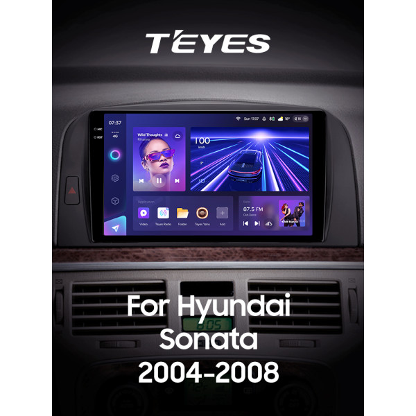 Штатная магнитола Teyes CC3 2k 6+128 Gb 360° Hyundai Sonata NF 2004-2008 9″