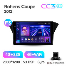 Штатная магнитола Teyes CC3 2k 4+32 Gb Hyundai Rohens Coupe 2012 (F3) 9″