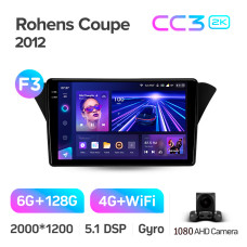 Штатная магнитола Teyes CC3 2k 6+128 Gb Hyundai Rohens Coupe 2012 (F3) 9″