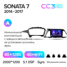 Штатная магнитола Teyes CC3 2k 6+128 Gb 360° Hyundai Sonata 7 LF 2014-2017 (A) 9″
