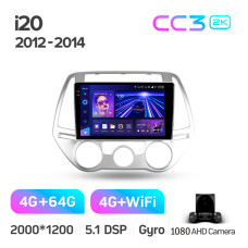 Штатная магнитола Teyes CC3 2k 4+64 Gb Hyundai i20 2 2012-2014 9″