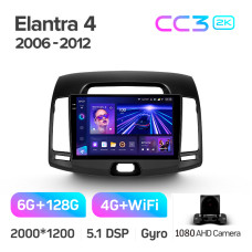 Штатна магнітола Teyes CC3 6+128 Gb Hyundai Elantra 4 HD 2006-2012 9" 2k