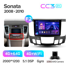Штатная магнитола Teyes CC3 2k 4+64 Gb Hyundai Sonata NF 2008-2010 (F2) 9″