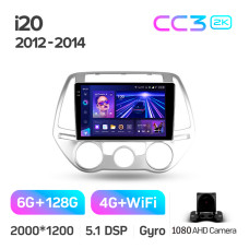 Штатная магнитола Teyes CC3 2k 6+128 Gb Hyundai i20 2 2012-2014 9″