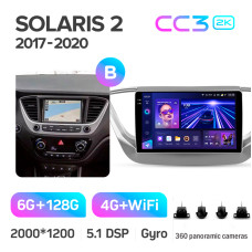 Штатная магнитола Teyes CC3 2k 6+128 Gb 360° Hyundai Solaris 2 2017-2020 (B) 9″