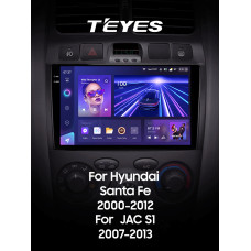 Штатная магнитола Teyes CC3 2k 6+128 Gb Hyundai Santa Fe SM 2000-2012, JAC S1 (Rein) 1 2007-2013 9″