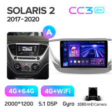 Штатная магнитола Teyes CC3 2k 4+64 Gb Hyundai Solaris 2 2017-2020 (A) 9″