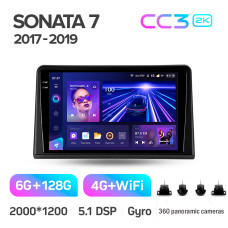 Штатная магнитола Teyes CC3 2k 6+128 Gb 360° Hyundai Sonata 7 LF 2017-2019 9″