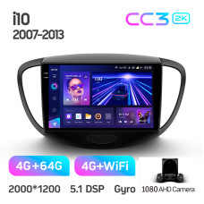 Штатная магнитола Teyes CC3 2k 4+64 Gb Hyundai i10 2007-2013 9″