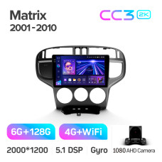 Штатная магнитола Teyes CC3 2k 6+128 Gb Hyundai Matrix 2001-2010 9″