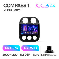 Штатная магнитола Teyes CC3 2k 4+32 Gb Jeep Compass 1 MK 2009-2015 10″