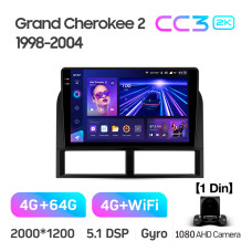 Штатная магнитола Teyes CC3 2k 4+64 Gb Jeep Grand Cherokee 2 WJ (1 Din) 1998-2004 9″