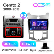 Штатная магнитола Teyes CC3 2k 4+32 Gb Kia Cerato 2 TD 2008-2013 (F2) 9″
