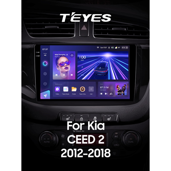 Штатная магнитола Teyes CC3 2k 6+128 Gb 360° Kia Ceed 2 JD 2012-2018 9″