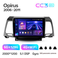 Штатная магнитола Teyes CC3 2k 6+128 Gb 360° Kia Opirus GH 2006-2011 9″