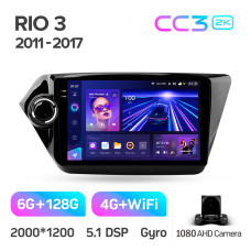 Штатная магнитола Teyes CC3 2k 6+128 Gb Kia RIO 3 2011-2017 9″