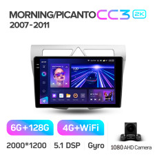 Штатная магнитола Teyes CC3 2k 6+128 Gb Kia Morning/Picanto 2007-2011 9″