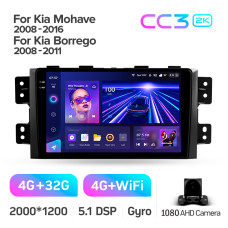 Штатная магнитола Teyes CC3 2k 4+32 Gb Kia Mohave 2008-2016 / Borrego 2008-2011 9″