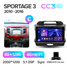 Штатна магнітола Teyes CC3 6+128 Gb Kia Sportage 3 SL 2010-2016 (C) 9" 2k