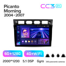 Штатная магнитола Teyes CC3 2k 6+128 Gb 360° Kia Picanto SA, Morning 2004-2007 9″