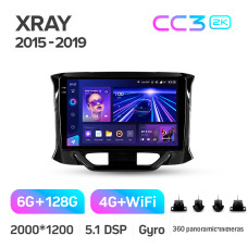Штатна магнітола Teyes CC3 6+128 Gb з коловим оглядом 360° LADA Xray 2015-2019 9" 2k