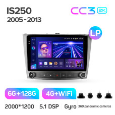 Штатная магнитола Teyes CC3 2k 6+128 Gb 360° Lexus IS250 XE20 (Lp) 2005-2013 10″