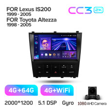 Штатна магнітола Teyes CC3 4+64 Gb Lexus IS200 XE10 1999-2005 For Toyota Altezza XE10 1998-2005 9" 2k (L3)