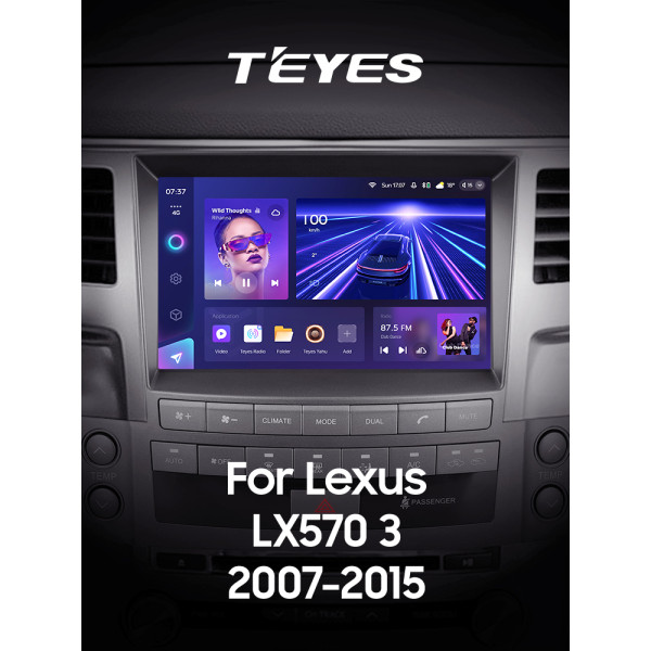 Штатная магнитола Teyes CC3 2k 6+128 Gb 360° Lexus LX570 J200 3 2007-2015 (B) 9″