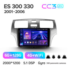 Штатная магнитола Teyes CC3 2k 6+128 Gb 360° Lexus ES250 ES300 ES330 2001-2006 9″