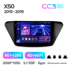 Штатна магнітола Teyes CC3 6+128 Gb з коловим оглядом 360° Lifan X50 2015-2019 9" 2k