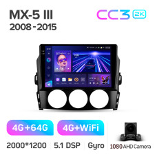 Штатная магнитола Teyes CC3 2k 4+64 Gb Mazda MX-5 3 NC 2008-2015 9″