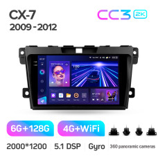 Штатная магнитола Teyes CC3 2k 6+128 Gb 360° Mazda CX-7 ER 2009-2012 9″