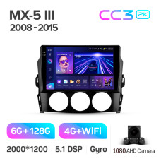 Штатная магнитола Teyes CC3 2k 6+128 Gb Mazda MX-5 3 NC 2008-2015 9″