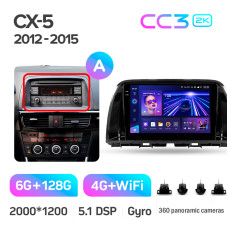 Штатная магнитола Teyes CC3 2k 6+128 Gb 360° Mazda CX-5 1 KE 2012-2015 (A) 9″