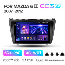 Штатная магнитола Teyes CC3 2k 6+128 Gb 360° Mazda 6 2 GH 2007-2012 9″