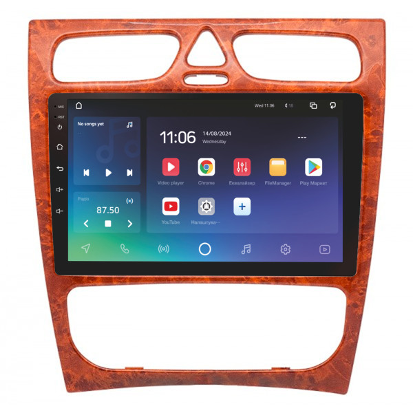Штатна магнітола SIGMA X9432 ANDROID 10 4+32 Gb 4G DSP Mercedes Benz C Class S203 CL203 W203 2000-2004 wooden 9