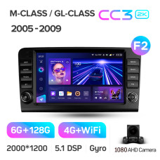 Штатная магнитола Teyes CC3 2k 6+128 Gb Mercedes-Benz ML GL ML350 GL320 X164 2005-2009 (F2) 9″
