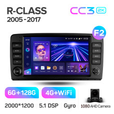 Штатная магнитола Teyes CC3 2k 6+128 Gb Mercedes-Benz R-Class W251 R280 R300 R320 2005-2017 (F2) button 9″