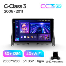 Штатная магнитола Teyes CC3 2k 6+128 Gb Mercedes-Benz C-Class 3 W204 S204 2006-2011 9″