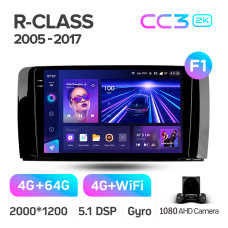 Штатная магнитола Teyes CC3 2k 4+64 Gb Mercedes-Benz R-Class W251 R280 R300 R320 2005-2017 (F1) 9″